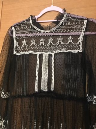 Vestido ZARA negro y blanco