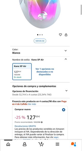 Roccat Kone XP Air  Ratón de Juego inalámbrico