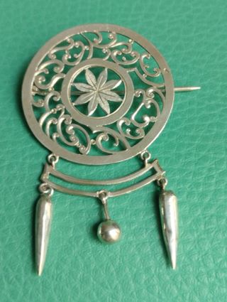 ADEREZO PENDIENTES, BROCHE FILIGRANA PLATA prim.XX