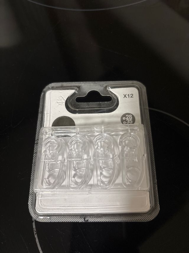 12 Soportes cortina Inspire - transparentes