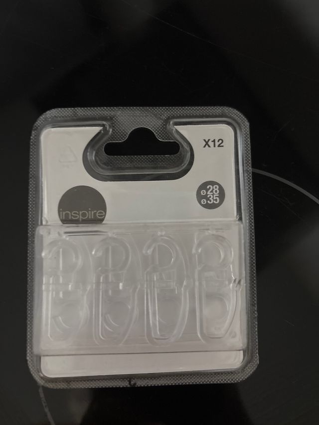 12 Soportes cortina Inspire - transparentes