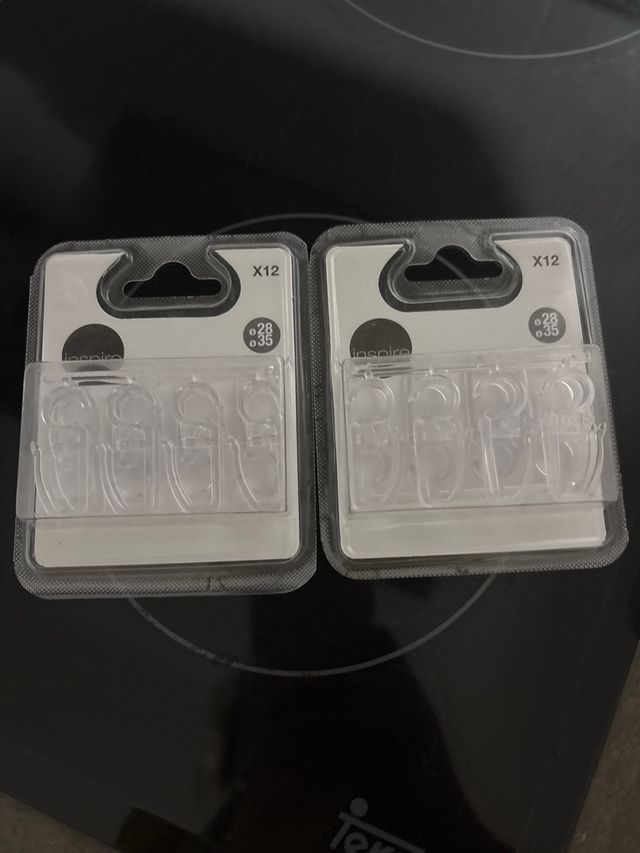 12 Soportes cortina Inspire - transparentes