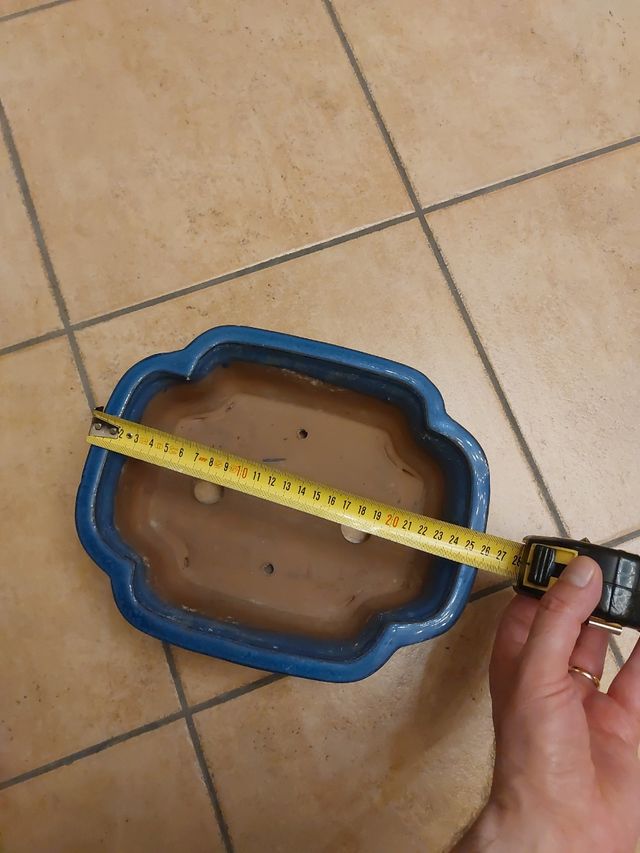 Vaso Bonsai Ceramica Blu