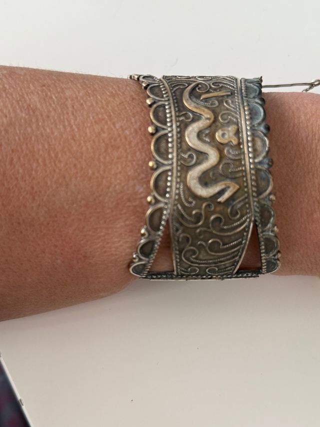 Pulsera vintage plateada