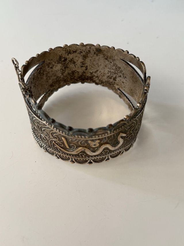 Pulsera vintage plateada