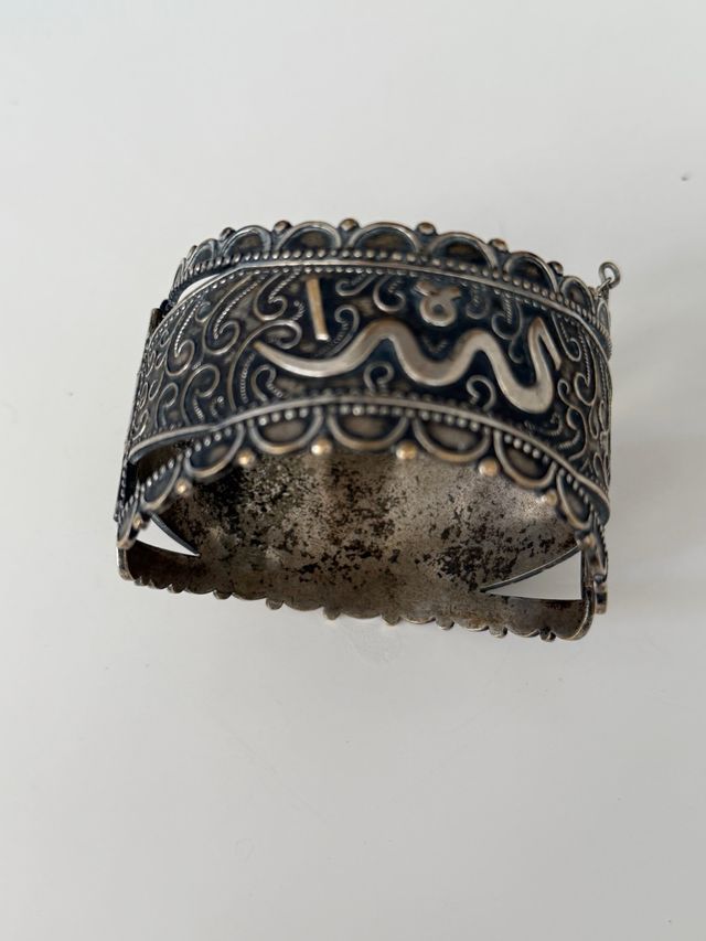 Pulsera vintage plateada