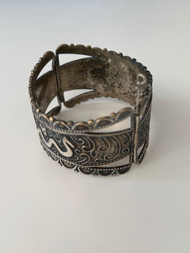 Pulsera vintage plateada