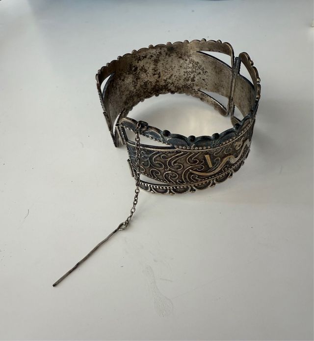 Pulsera vintage plateada