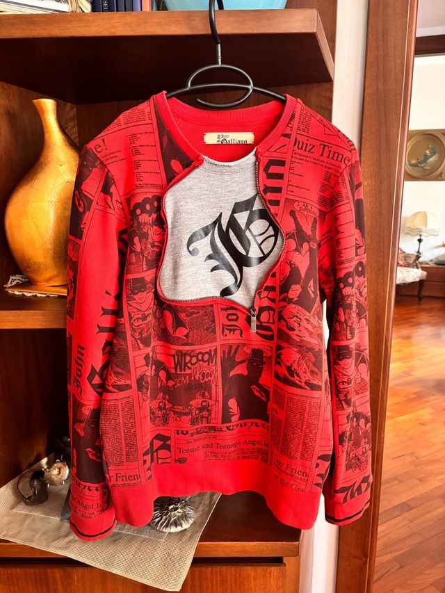 Felpa dossa con funetti Galliano