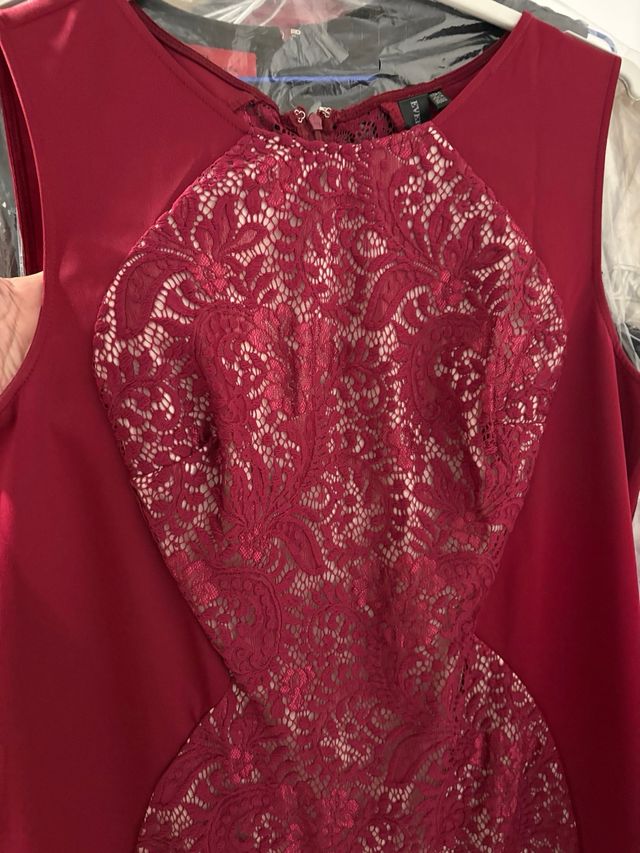 Vestido granate encaje talla 44