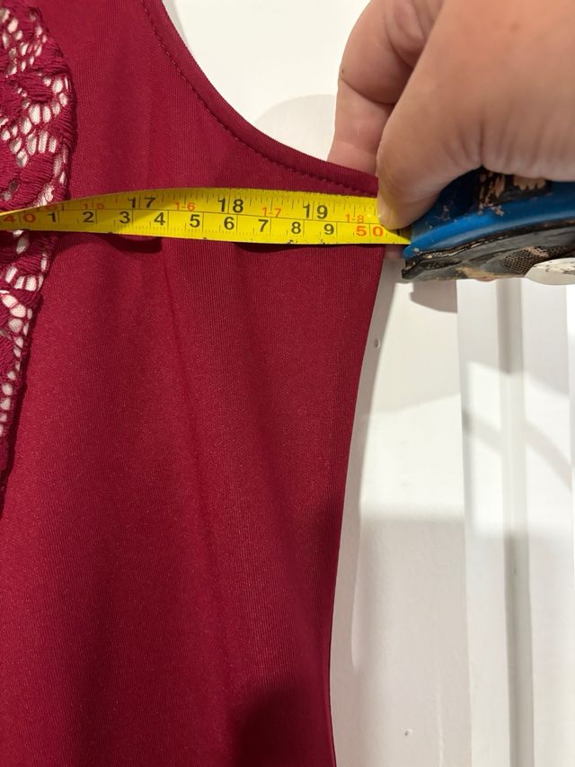 Vestido granate encaje talla 44