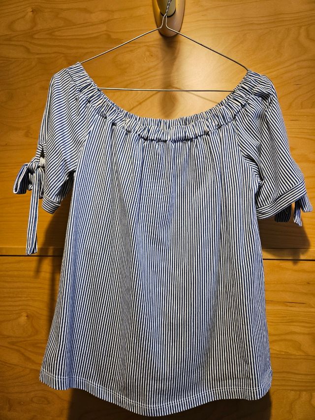 Blusa righe blu e bianche