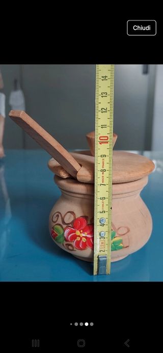 Zuccheriera legno dipinta a mano