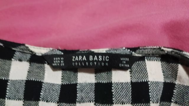 Vestido cuadritos Zara Basic