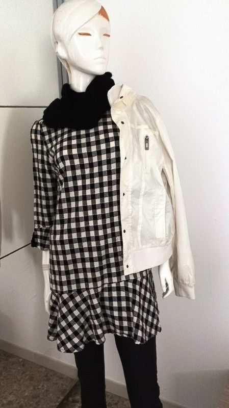 Vestido cuadritos Zara Basic