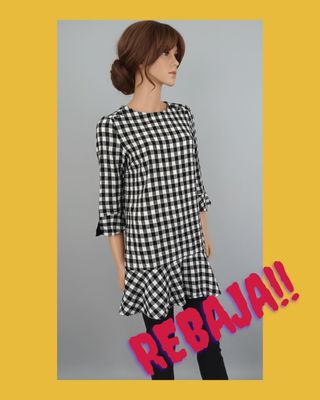 Vestido cuadritos Zara Basic