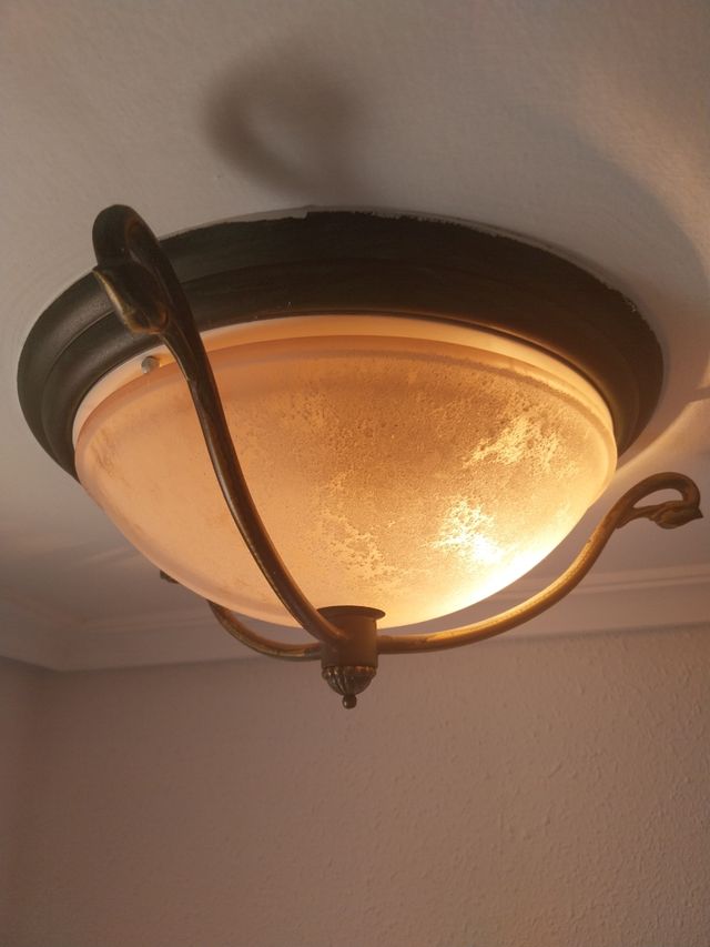 Plafón techo vintage dorado y verde