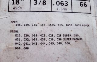 Pack Cadena + Espada motosierra Oregon 183SLHD025