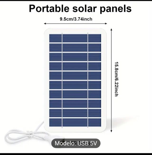 Panel Solar 2W 5V USB - Cargador Portátil