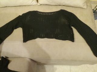 Jersey negro de crochet