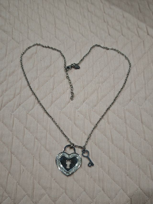 Collar Lotus plata corazón