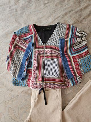 Conjunto Zara vaquero y kimono talla 34 