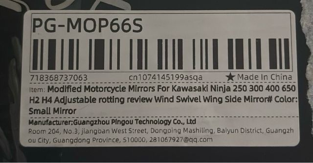 Espejos retrovisores moto