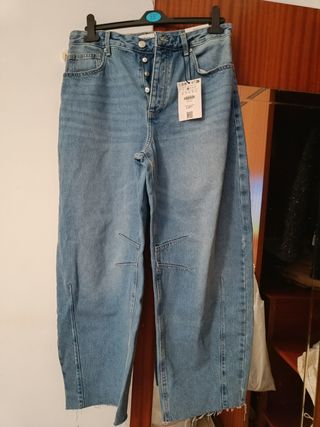 Vaqueros rectos tiro alto -talla S