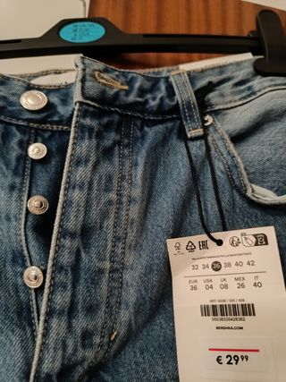 Vaqueros rectos tiro alto -talla S