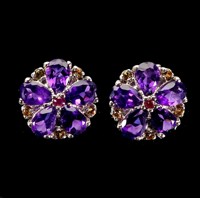 Orecchini in Argento Placato Oro, Gemme Naturali