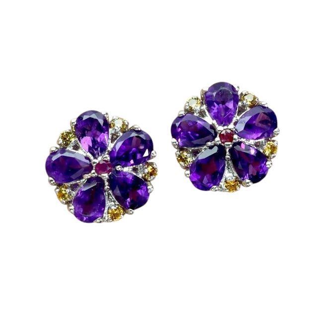 Orecchini in Argento Placato Oro, Gemme Naturali