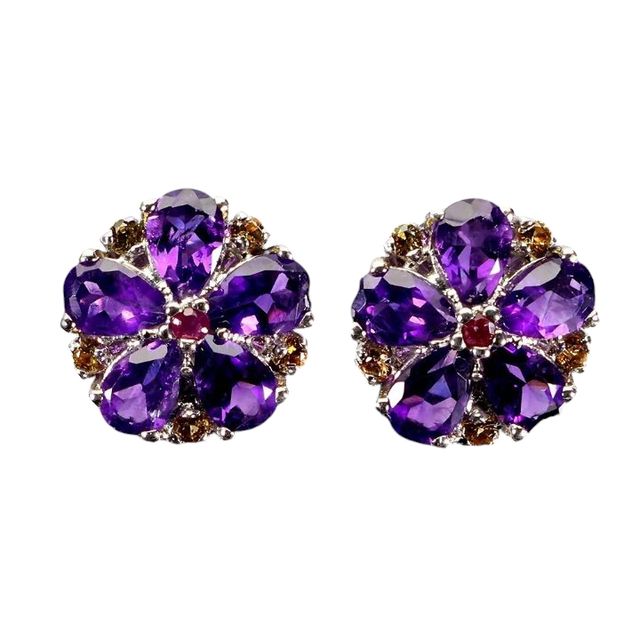 Orecchini in Argento Placato Oro, Gemme Naturali