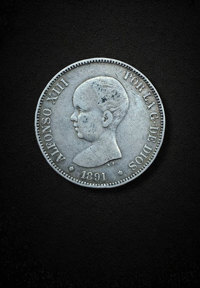 Alfonso XIII: 5 Pesetas de 1891 - Plata