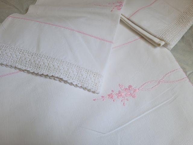 lenzuola cotone ricamate a mano