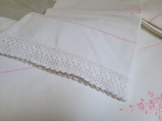 lenzuola cotone ricamate a mano