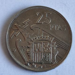 F32 Moneda 25 pesetas Franco 1957-59 EBC