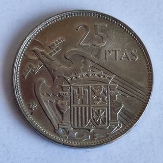F38 Moneda 25 pesetas Franco 1957-69 SC LEER