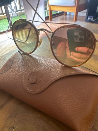 Rayban redondas doradas