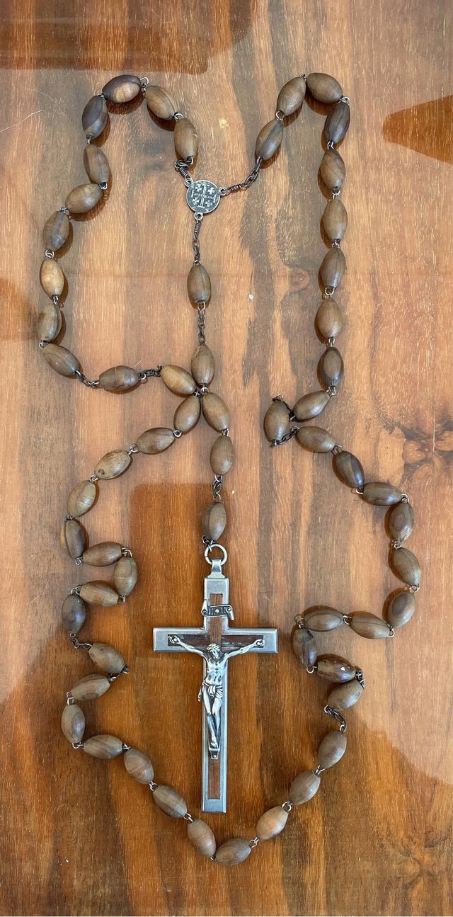 Rosario legno d'ulivo antico