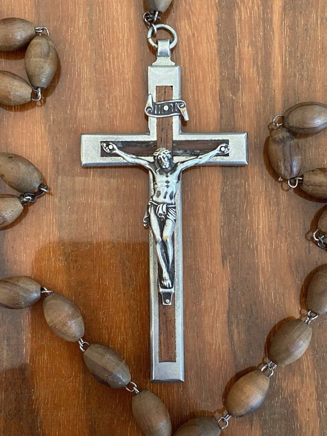 Rosario legno d'ulivo antico