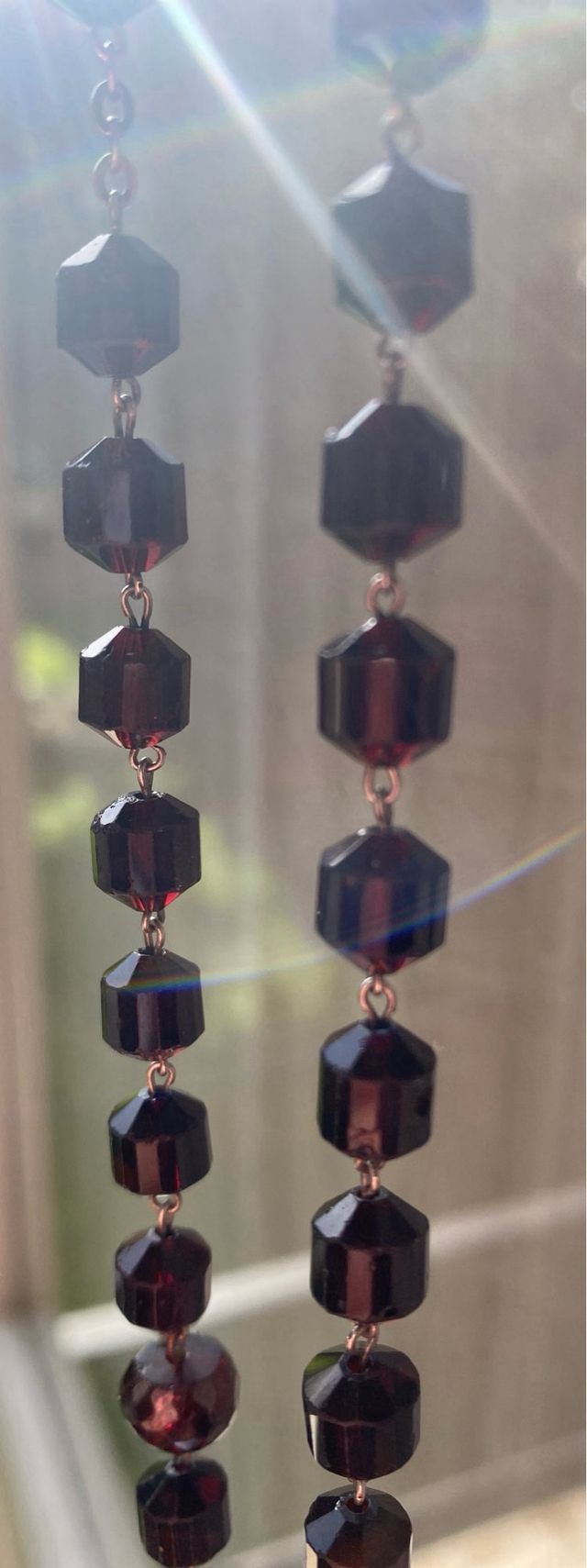 Rosario cristallo granato argento