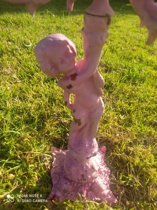 Candelero vintage rosa metal