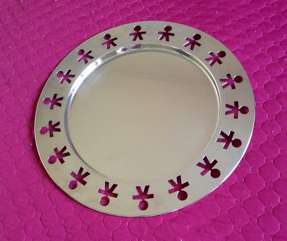Alessi Girotondo vassoio rotondo acciaio inox