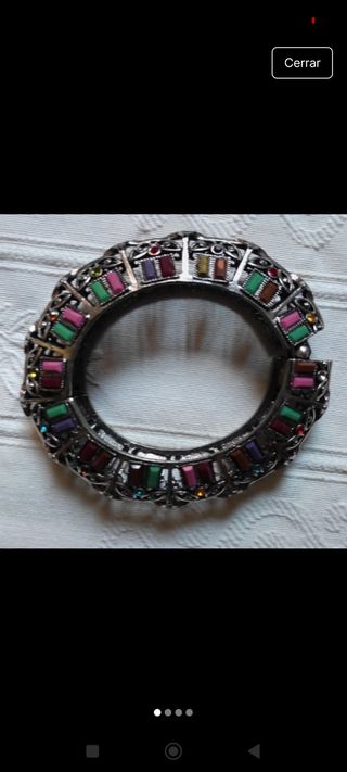 Pulsera rígida piedras colores