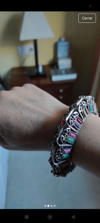 Pulsera rígida piedras colores