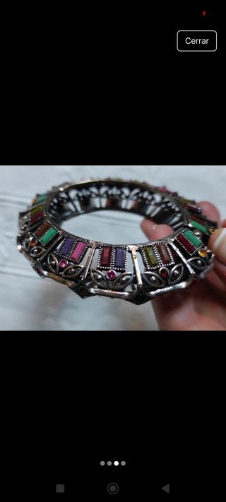 Pulsera rígida piedras colores