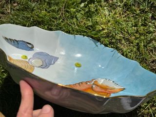 Ciotola in porcellana dipinta a mano con conchiglie e murrine