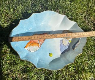 Ciotola in porcellana dipinta a mano con conchiglie e murrine