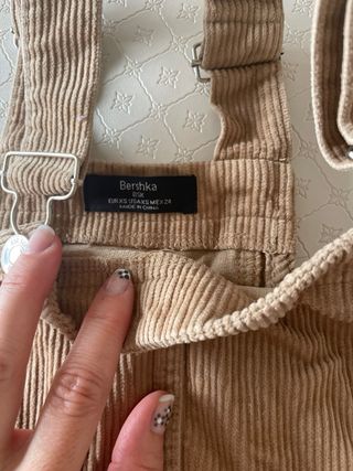 Vestido peto pana Bershka XS beige
