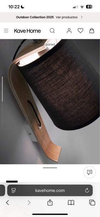 Aplique Kave Home - Madera y Tela